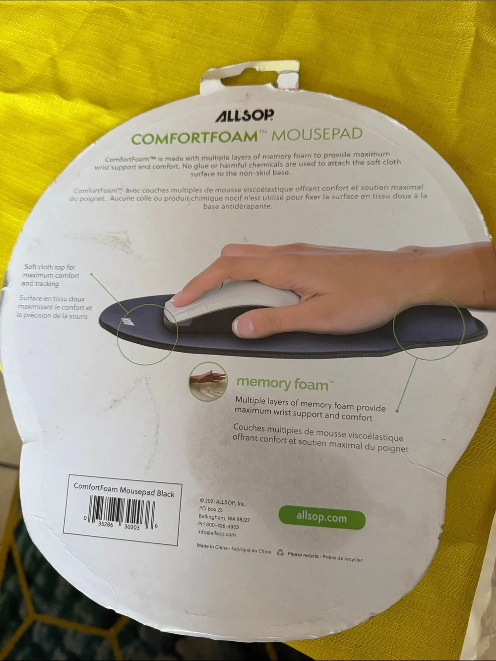 & Other Stories Blue ComfortFoam Mousepad with Wrist Support